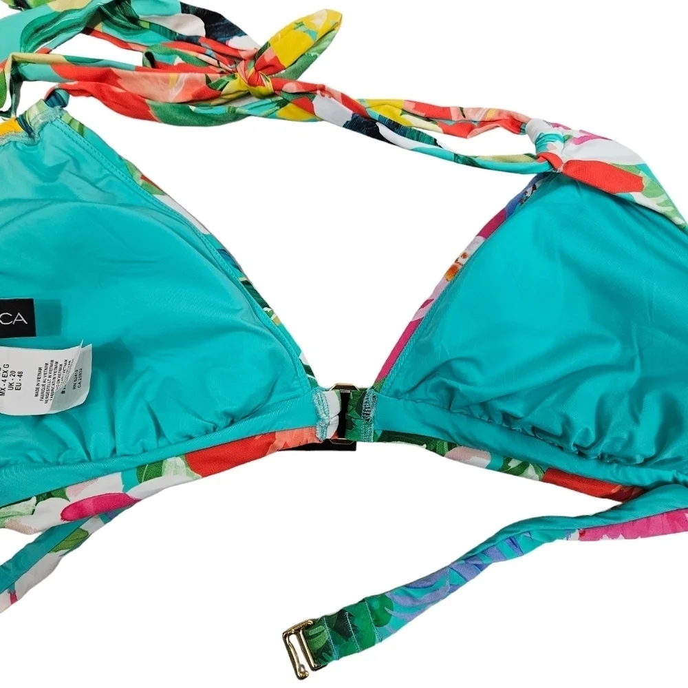 NWT La Blanca Tropea Tropical Halter Bikini Top Size 16 Women's Q20‎